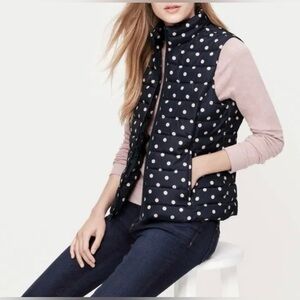 COLEBROOK ESSENTIALS Navy Blue Polka Dot Puffer Vest